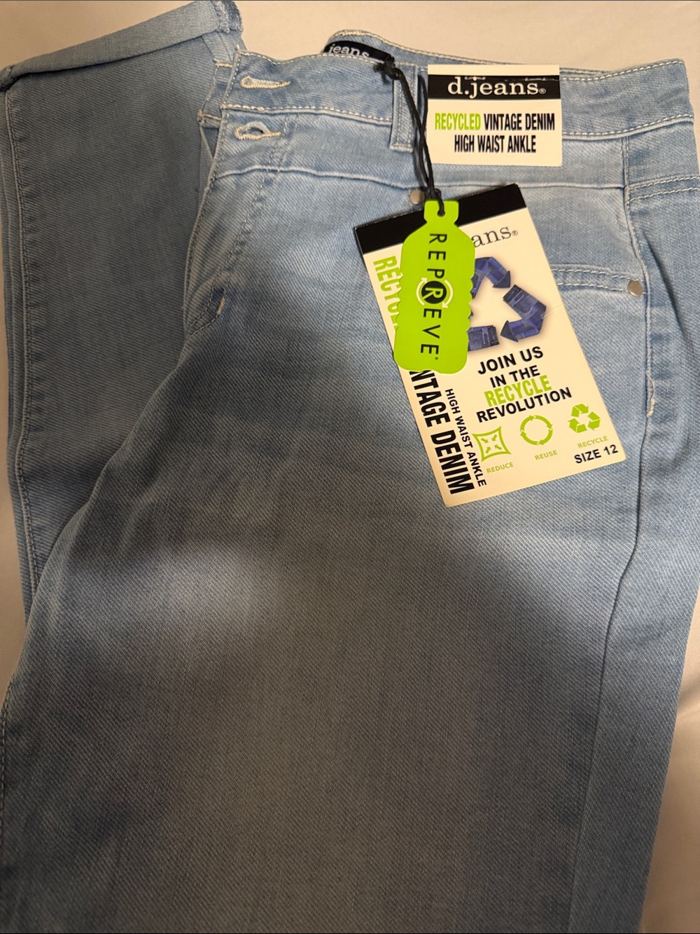 d. jeans Light Blue High Rise Slim Straight Jeans